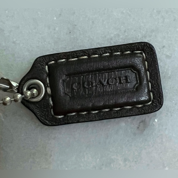 Vintage Authentic Coach Signature Wristlet! Brown Logo Print Leather Trim - Picture 5 of 7